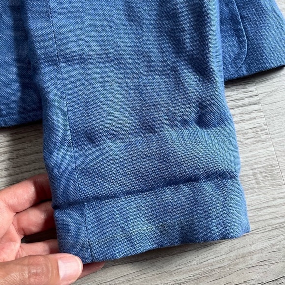 Talbots Periwinkle Blue 100% Linen Blazer Size 10 Petite - Picture 12 of 12